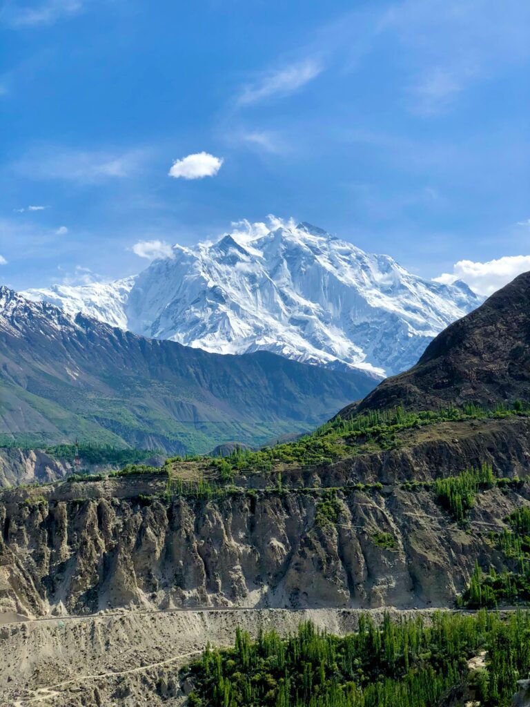 panoramic-view-of-rakaposhi-mountain-under-clear-blue-skies-from-nagar-valley
